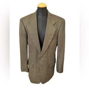 Petrocelli Vintage Silk & Wool Houndstooth Blazer Sport Coat Size 36R